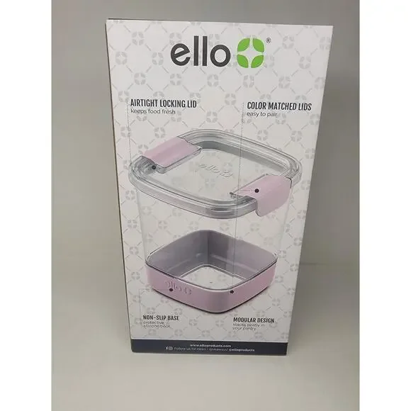 Ello Airtight Pantry Perfection 3 Piece Plastic Canister Set 6.6 cups each - Picture 3 of 3